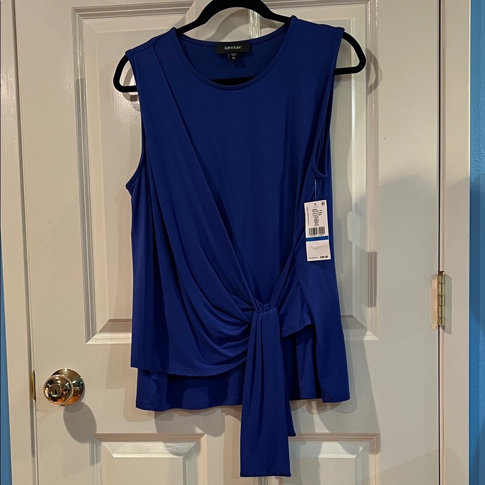Karen Kane XL side drape top color blue Roy